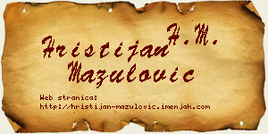 Hristijan Mazulović vizit kartica